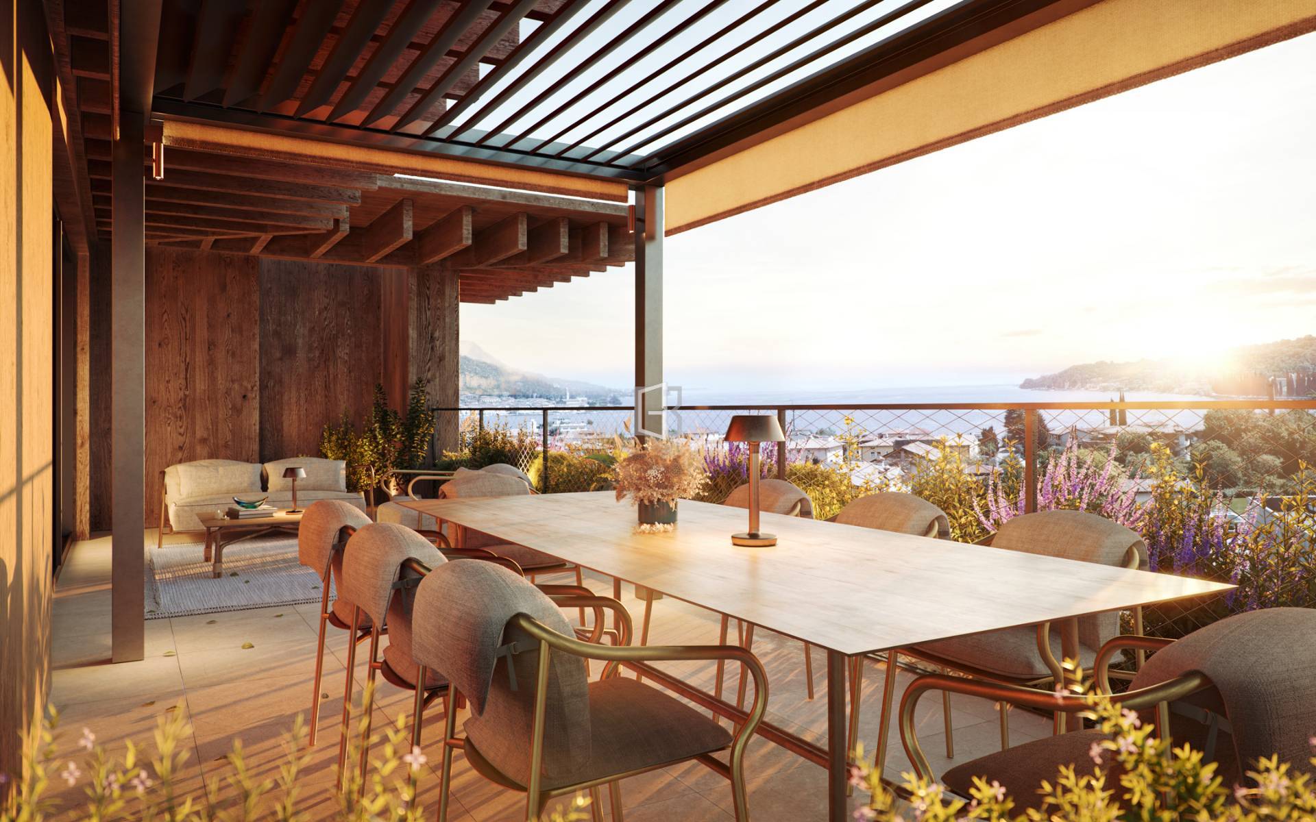 Newly built three-room flat a stone's throw from the lake.