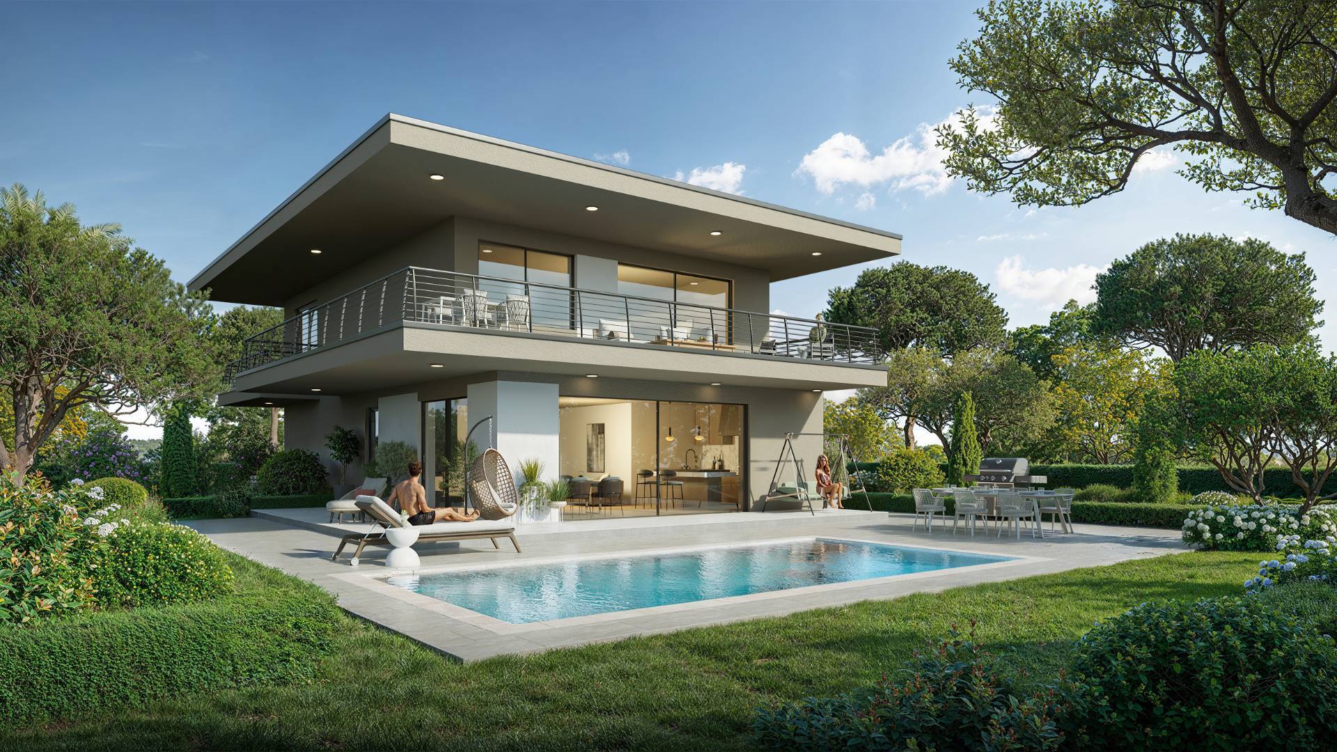 Prestigevilla mit Seeblick, Pool und großem Garten