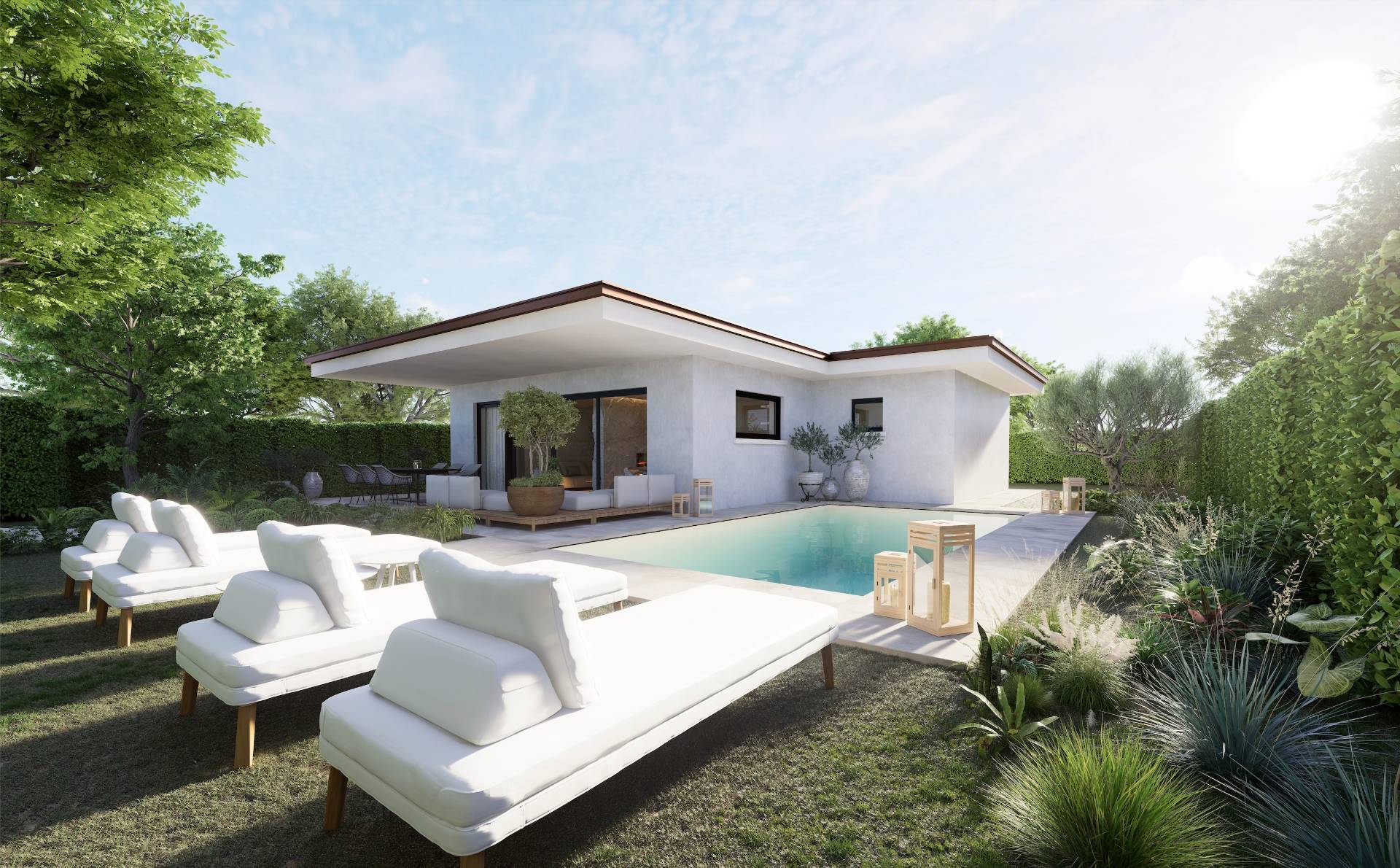Neu gebaute Villa mit privatem Garten und Swimmingpool